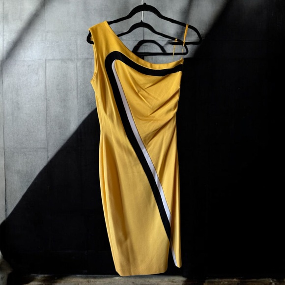 Escada Colorblock Pattern Midi Length Dress - Picture 2 of 12